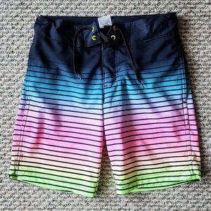 Kids Ombre Striped Swim Trunks